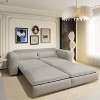 TiramisuBest 93" King Size 3-in-1 Convertible Sleeper Sofa Bed with Chaise Lounge and 2 Lumbar Pillows,Beige - 4 of 4