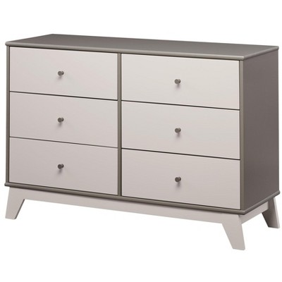 Gray Double Nursery Dresser with Soft Close Drawers
