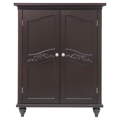 Versailles Floor Cabinet with Two Doors Dark Espresso - Elegant Home Fashions