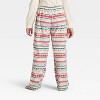 Kids' "Let it Snow" Fair Isle Microfleece Holiday Matching Family Pajama Pants - Wondershop™ Cream - 3 of 4
