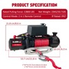Electric Winch with 85ft Synthetic Rope, 13800lbs 12V DC Waterproof Truck Winch with Hawse Fairlead, Wired and Wireless Remote Contro - 2 of 4