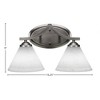 Toltec Lighting Zilo 2 - Light Vanity in  Graphite with 7" White Muslin Shade - 2 of 2