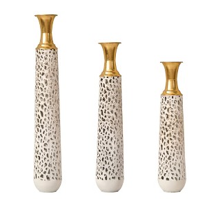Infurnic Decorative Vases 3PCS Twigs Dried Flowers Antique Worn Vases, High Independent Stand for Living Room, Entryway, White, 20.87"*7.87"*35.87 - 1 of 4