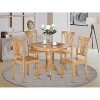 HomeStock 5-Piece Round Natural Oak Finish Solid Wood Top Dining table with 4 Chairs - 2 of 4