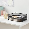 Mesh Stacking Letter Tray with Wide Side Opening Black - Brightroom™ - 2 of 3