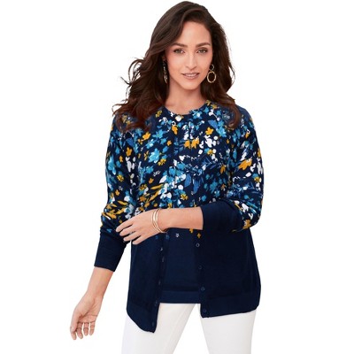 Jessica London Women's Plus Size Fine Gauge Cardigan