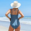 Women's Maternity Twist Ruched Wide Adjustable Straps One-piece Swimsuit - Cupshe - 4 of 4