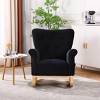 High Back Velvet Nursery Rocking Chair,Deep Padded Armchair for Baby Room Living Room,Modern Comfortable Lounge-Baofuwish - 2 of 4
