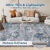 Neutral Area Rugs Washable, Soft Vintage Distressed Large Bedroom Rug Foldable Indoor Floor Carpet, Retro Abstract Farmhouse Low Pile - 4 of 4