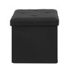 VECELO 46"/30"/15"/11.8" Folding Storage Ottoman Bench, Storage Chest, Linen Fabric Foot Rest Stool, Storage Footstools, Folding Storage Ottoman - 3 of 4