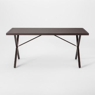 Monroe 6 Person Rectangle Patio Dining Table Brown - Threshold™