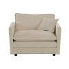 Wood Frame Accent Chair for Living Room Set of 2,Chenille Upholstered Accent Armchair with Toss Pillow,Modern Side Chair for Bedroom-Coolbibila - 4 of 4