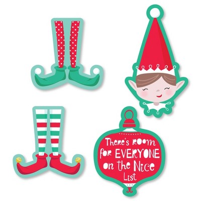 Big Dot of Happiness Elf Squad - Shaped Kids Elf Christmas and Birthday Party Cut-Outs - 24 Count