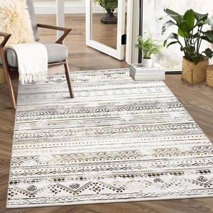 Area Rug Washable Farmhouse Rug, Soft Non-Slip Indoor Carpet, Foldable Decorate Carpet for Living Room, Bedroom, Dining Room & Office - 1 of 4