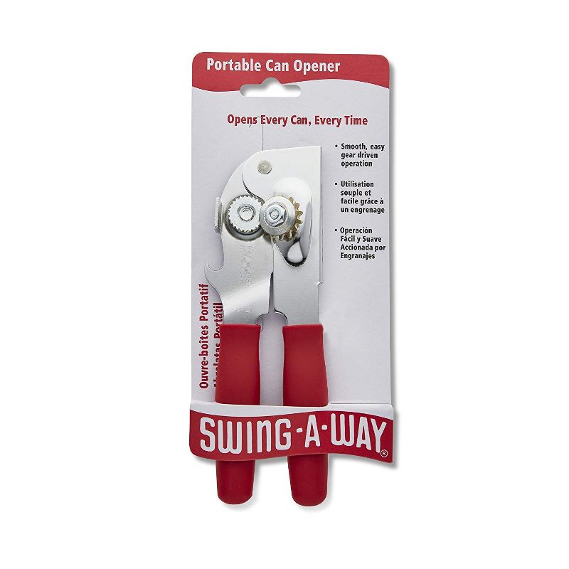 Swing-A-Way Portable Manual Can Opener With Cushioned Ergonomic Handles & Built In Bottle Opener, 4 of 5