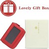 Hachikiko Women's Small Genuine Leather Wallet - RFID Blocking Double Zipper Credit Card Holder with ID Window,Red - 3 of 4