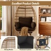 Egg Chair Oversized Patio Rotating Basket Chair, Steel Frame Metal Base, PE Rattan Lounge Chair for Indoor Outdoor Porch Living Room - 3 of 4