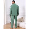 INSPIRE CHIC Men's 2 Pieces Long Sleeve Solid Color Button Down Casual Pajamas Set - 3 of 4