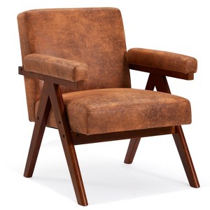 EROMMY Mid Century Modern Accent Chair Upholstered Armchair With Solid Wood Frame - 1 of 4