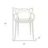 HomeRoots White Heavy Duty Plastic Open Back Dining Arm Chair - 3 of 4