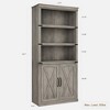 Coolmee Farmhouse Bookcases with Doors, 5 Tier Bookshelf with Storage, Wooden Storage Cabinet for Living Room, Home, Office, Bedroom - 2 of 4