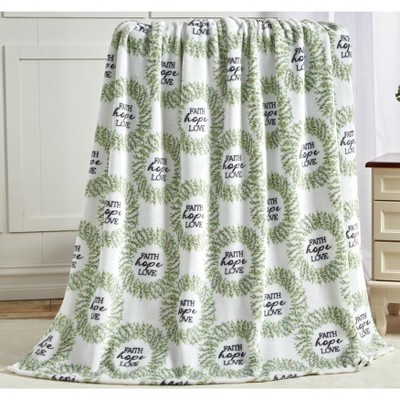 Noble House Extra Heavy and Plush Oversized Throw Blanket - Faith Hope Love 50 x 70