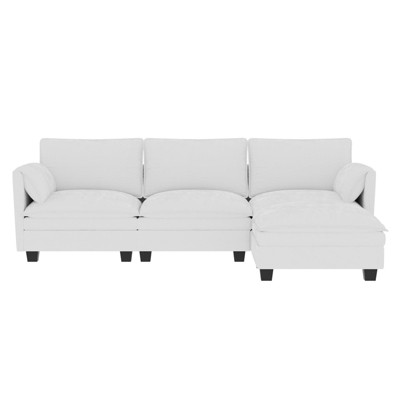 Christopher Knight Home 107.8" L-Shaped 3 Seater Sofa with Ottoman