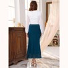 INSPIRE CHIC Women's Satin Formal Lace Trim High Waist Cocktail Evening Bodycon Long Maxi Skirts - 4 of 4