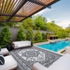 Waterproof Outdoor Rug Reversible Plastic Straw Mat, Vintage Medallion Patio Carpet for RV, Deck, Beach, Camping - 3 of 4