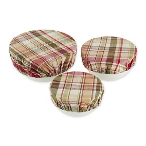 Design Imports Give Thanks Plaid Woven Dish Cover (Set Of 3) - 1 of 4