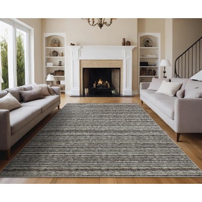 Washable Hallway Runner Rug Modern Abstract Accent Carpet Non-Slip Backing Non-Shedding Contemporary Striped Transitional Rug Runner