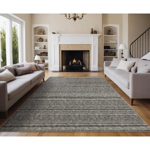 Washable Hallway Runner Rug Modern Abstract Accent Carpet Non-Slip Backing Non-Shedding Contemporary Striped Transitional Rug Runner - 1 of 4
