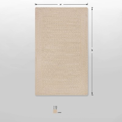 2&#39;6&#34;x4&#39;2&#34; Natural Woven Rectangular Braided Outdoor Accent Rug Heathered Cream - Threshold&#8482;_1