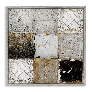 Stupell Industries Antique Ceiling Tile Collage Framed Giclee Art - 1 of 4