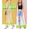 LA LEELA Women's Summer Open Front Oversized Vacation Beachwear Long Bathing Suit Duster Holiday Swimwear Coverups Cardigan - 4 of 4