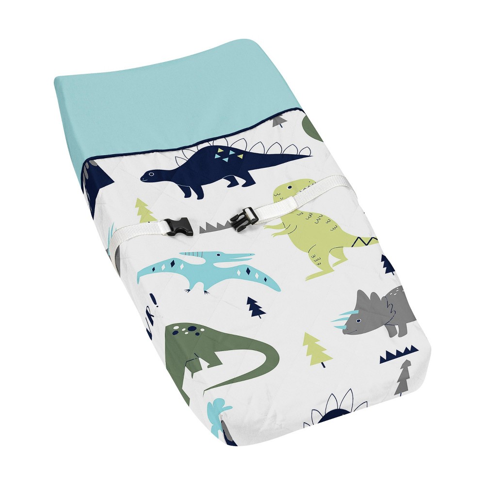 Photos - Changing Table Sweet Jojo Designs Changing Pad Cover - Blue & Green Mod Dino