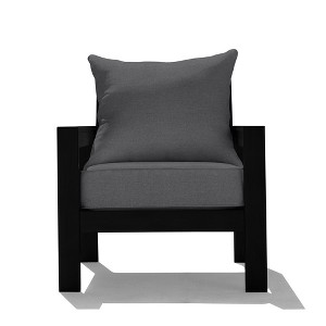 Honeycomb Outdoor Edisto Seat - Black Aluminum Chair: Weather Resistant Modular Patio Lounge Furniture - 1 of 4