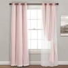 Lush Décor Grommet Sheer Panels With Insulated Blackout Lining Pink 38X108 Set - image 4 of 4