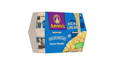 Annie's White Cheddar Microwavable Macaroni & Cheese Cup - 8.04/4ct : Target