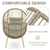 POCASSY Egg Chair Outdoor with Ottoman, Patio PE Wicker Rattan Egg Chair Lounge Basket Shape with Head Pillow - 3 of 4