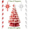 Casafield Hand Painted Ceramic Christmas Tree, 12-Inch Pre-Lit Tree with 100 Multi Color Lights and 2 Star Toppers - 2 of 4