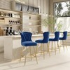 Infurnic Counter and Bar Stools, Modern Upholstered Bar Stools Set with Sturdy Legs, for Kitchen and Dining Room, 2PCS, Blue,  17.7"*17.5"*26" - 3 of 4