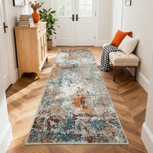 Area Rugs for Living Room Bedroom Modern Abstract Machine Washable Rug Soft Low Pile Non Slip Rug - 1 of 4