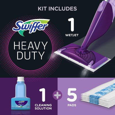 Swiffer WetJet Floor Mop Starter Kit (1 Spray Mop, 5 Mopping Pads, 1 Floor Cleaner Liquid Solution)_1