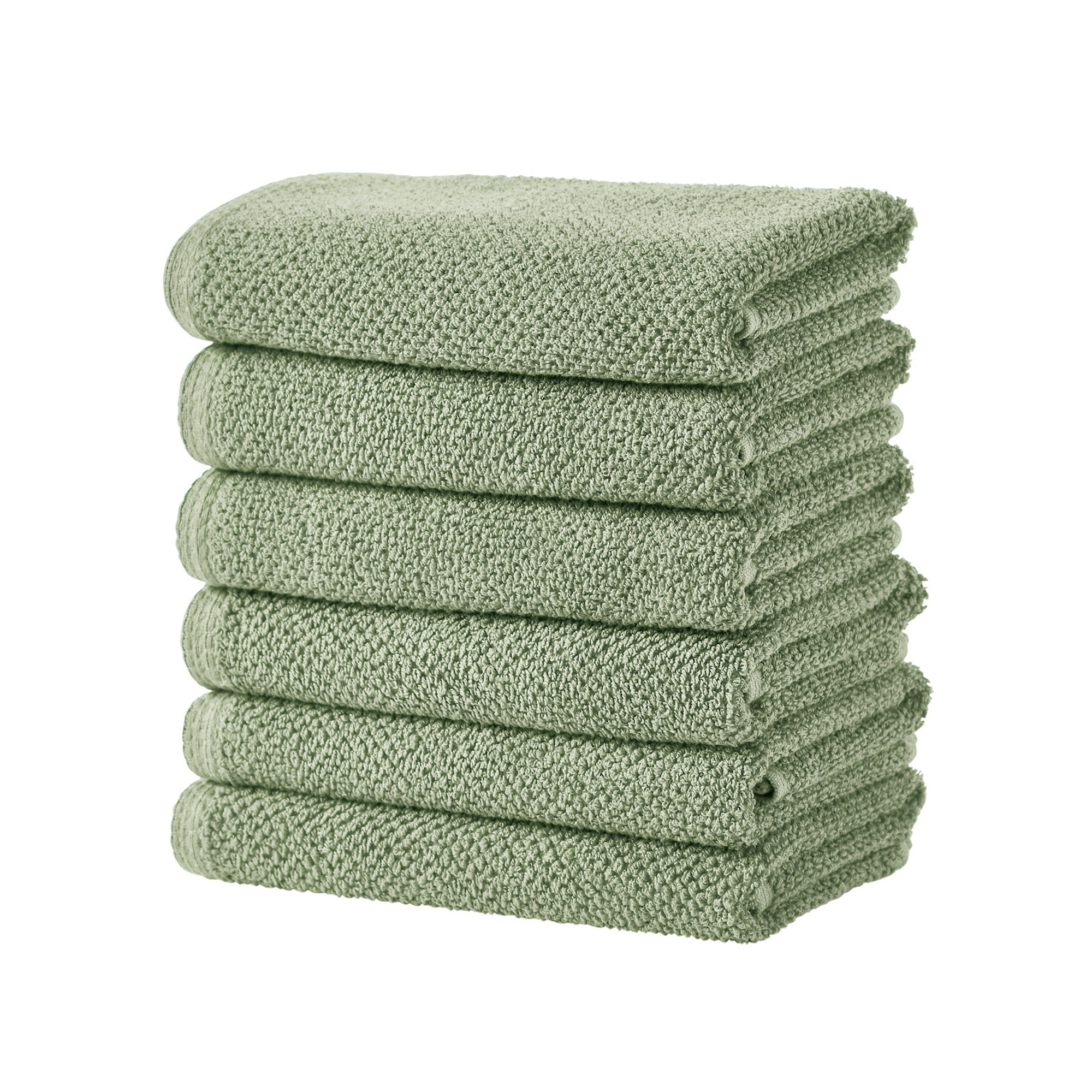 Cotton Quick Dry Loop Textured Bath Towel - Great Bay Home (Eucalyptus, Hand Towel - Set of 6)
