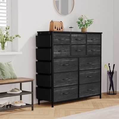 Whizmax 12 Dresser Drawer for Bedroom, Chest of Drawers, Wide Fabric Storage Drawer with Wood Tabletop for Kids Room, Closet, Hallway, Entryway