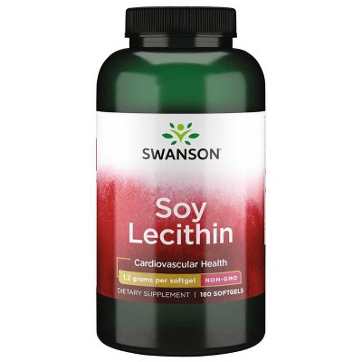 Swanson Soy Lecithin Non-Gmo 1.2 g 180 Softgels.