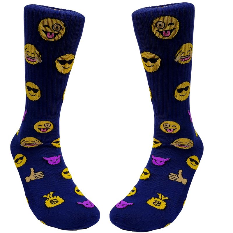 Emoji Socks Toro and Cool Money Bags Street Skate Socks (Men's Sizes Adult Large) from the Sock Panda, 1 of 2