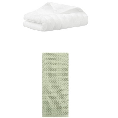 REGALWOVEN Solid Cotton Decorative Hand Towels for Bathroom Hotel and Spa 14" x 30"/13" x 30" 2 Pcs