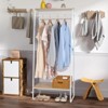 KTMBDW Clothes Rack with Wood Shelf, Freestanding Clothing Rack，Garment Rack, Standing Metal Sturdy Clothing Rack For Small Space - 2 of 4